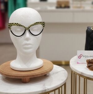 Green & Black Patterned Cat-Eye Frames